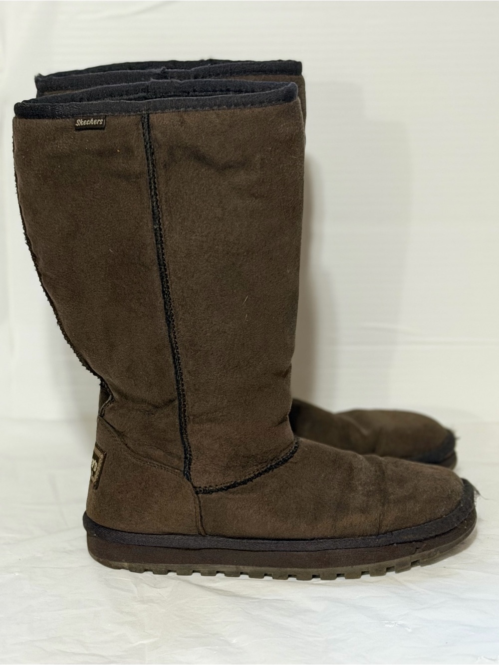Skechers Women's Tall Winter Boots in Brown Suede